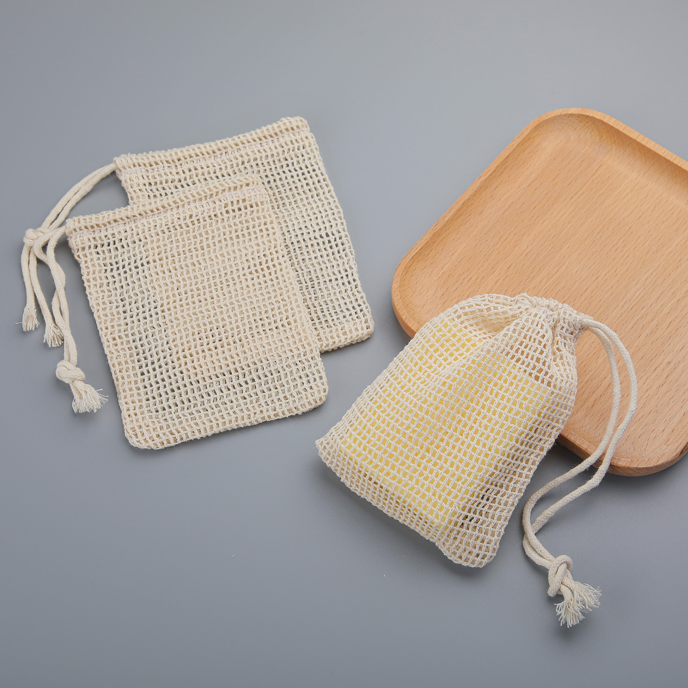 Natural Cotton Soap Saver Bag, - Skincare D'Alba ulasan dan harga